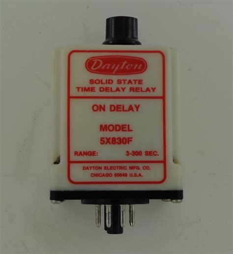 5x830f Dayton Solid State Timer Delay Relay On Delay 3 300 Sec The Motor Control Center