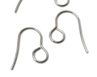 20 Pcs 304 Stainless Steel Earring Hooks With Spring Golden 16mm X 18mm