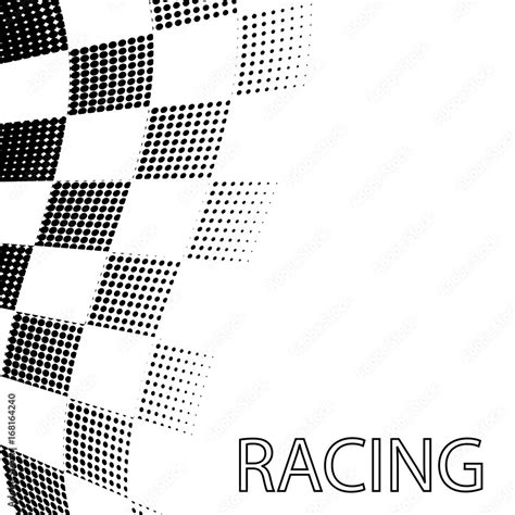 Racing Flag Background Halftone Design Vector Illustration Stock