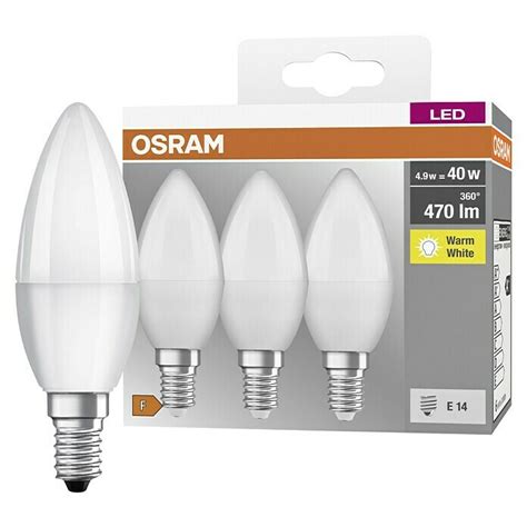 Osram LED Lampen Set Kerzenform E14 matt E14 Warmweiß 470 lm 5 3 W