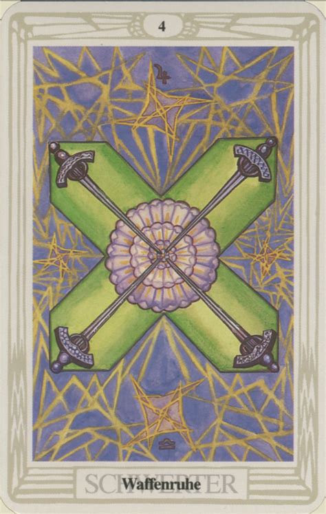 Tarotkarte Vier Der Schwerter Im Crowley Thoth Tarot Tarot De