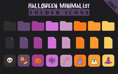 Halloween Minimalist Folder Icons Pack - Free Mac Folder Icons | Folder ...