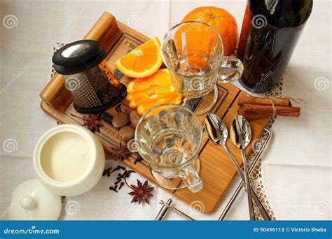 Ingredients For Making Mulled Wine Stock Image Image Of Drink