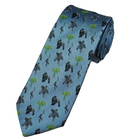 Tresanti Reale Gorillas Light Blue Luxury Silk Mens Designer Tie From