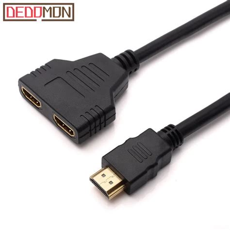 HDMI Splitter Cable 1 Male To Dual HDMI 2 Female Y Splitter Adapter in ...