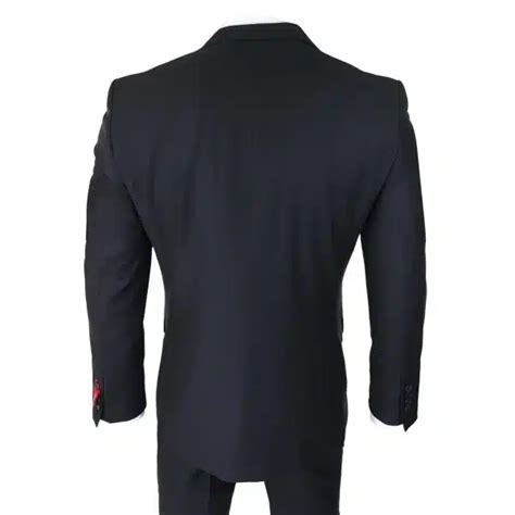 Mens Classic Black 3 Piece Suit Slim Fit Vintage Retro 2 Button Smart