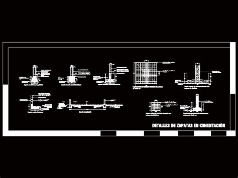 Detalles De Cimentacion En AutoCAD Librería CAD