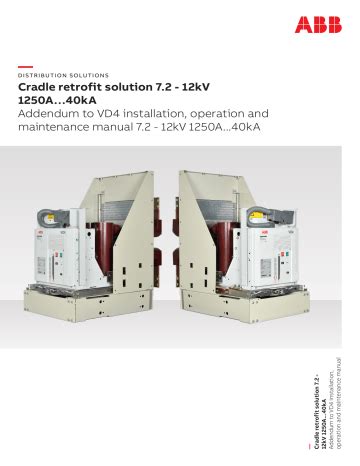 ABB 12kV Cradle Retrofit Solution Instruction Manual Manualzz