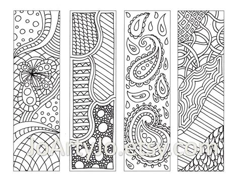 Zentangle Inspired Bookmarks Printable Coloring Digital Download Sheet 9 Etsy