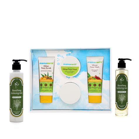 Mama Earth Ubtan De Tan Kit With Uxr Soothing Lemongrass Body Wash