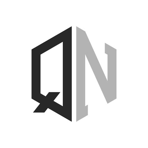 Moderno y único diseño de logotipo de la letra hexagonal QN Elegante