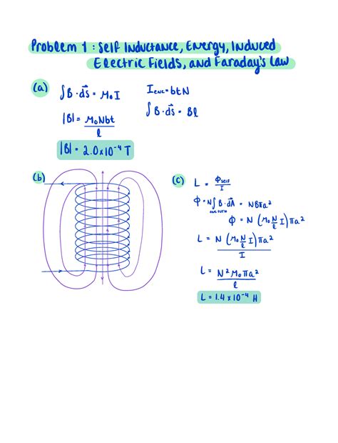 Pset Pset Solutions Problem Self Inductance Energy Induced