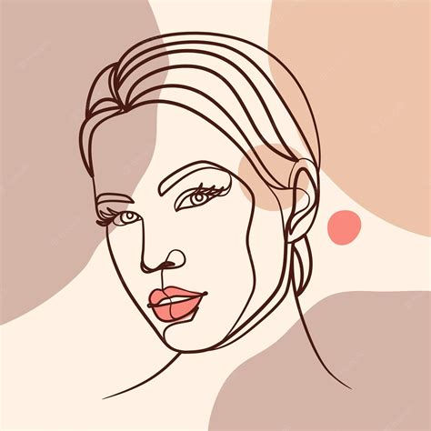 Premium Vector Woman Face One Line Art Drawing Poster Continuous Line Drawing Style Woman