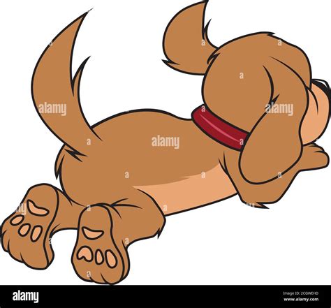 cartoon vector illustration of a dog fluffy back view 2 Stock Vector ...