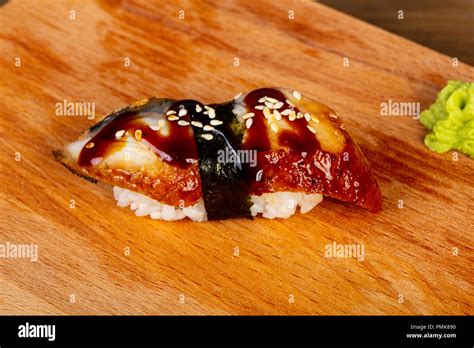 Japanese traditional Sushi with eel Stock Photo - Alamy