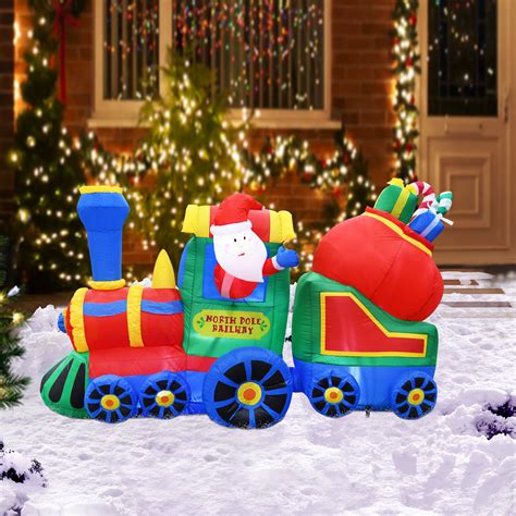 The Holiday Aisle® Santa In The Train Inflatable Wayfair