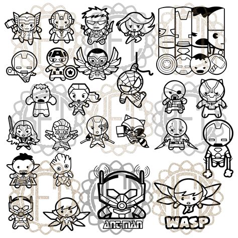 Kawaii Cute Chibi Avengers Marvel All In Pdf Png Eps Svg Studio Etsy