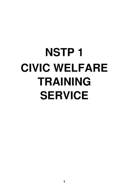 Nstp 1 Module 1 Reviewer Ii Nstp 1 Civic Welfare Training Service