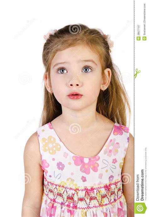 Retrato Da Menina Surpreendida Isolada Imagem De Stock Imagem De