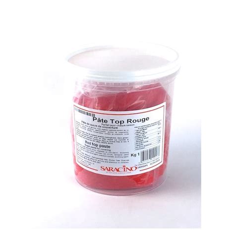 Pâte à sucre Pasta Top Tropicale Saracino 1kg rouge cooketi