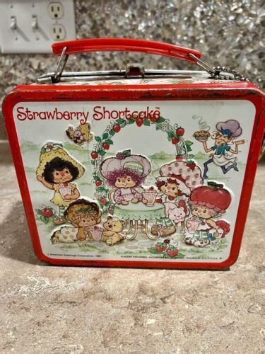 Vintage Strawberry Shortcake Metal Lunchbox And Thermos Aladdin