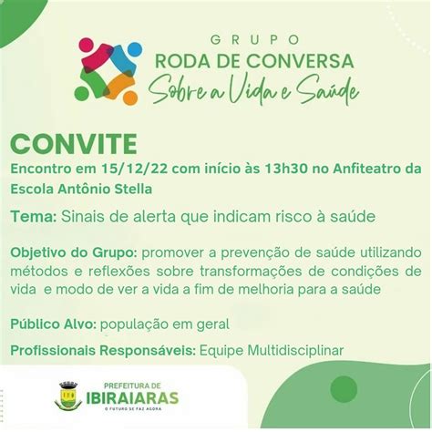 Grupo Roda De Conversa Sobre A Vida E Sa De Ibiraiaras