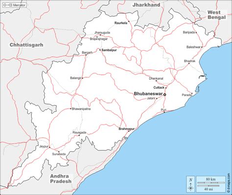 Odisha Free Map Free Blank Map Free Outline Map Free Base Map