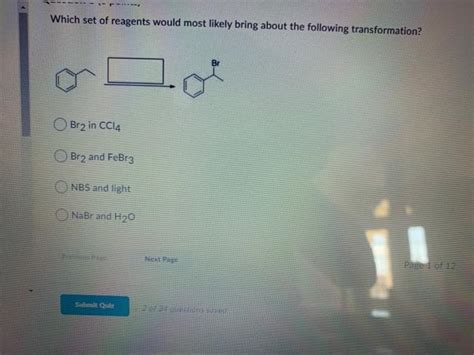 Solved Which Set Of Reagents Would Most Likely Bring About Chegg