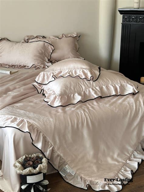 Silky Ruffle Blanket Comforter Set White Best Stylish Bedding Ever Lasting