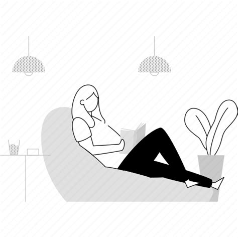 Reading, corner, monochrome illustration - Download on Iconfinder