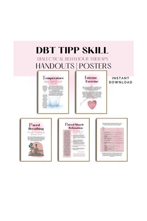 Dbt Tipp Skill Posters Handouts Worksheets Distress Etsy Uk