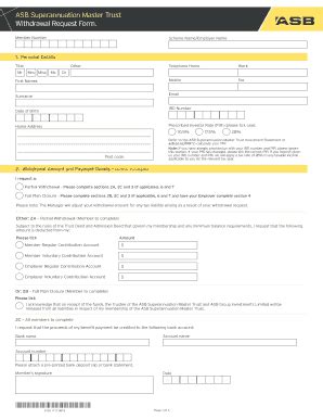 Asb Superannuation Master Trust Withdrawal Request 2013 2024 Form