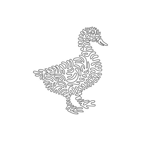 Continuous Curve One Line Drawing Ducks Are Short Necked Curve