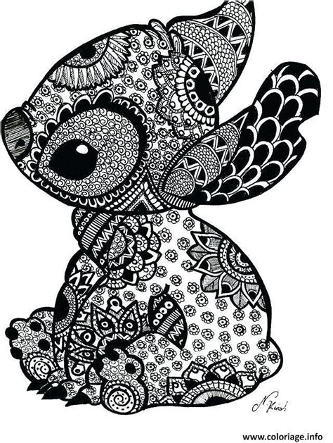 Coloriage Stitch Disney Adulte Difficle Comlexe Dessin Disney Adulte à