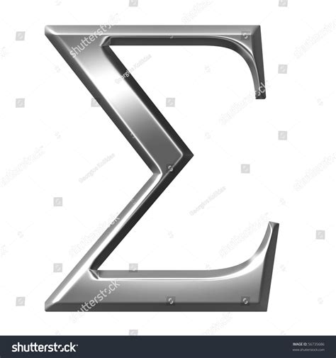 D Silver Greek Letter Sigma Stock Photo Shutterstock