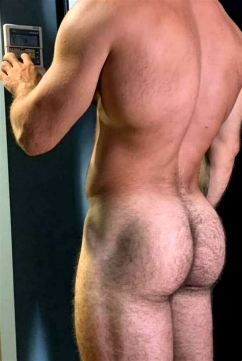 Shirtless Male Muscular Naked Hairy Butt Hot Physique Beefcake Photo