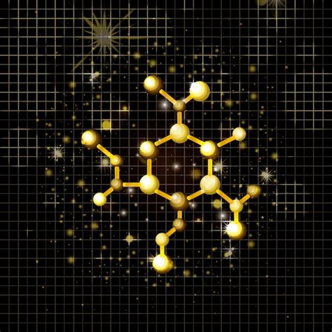 Premium Vector Molecule Structure Golden Icon Vector Illustration Design