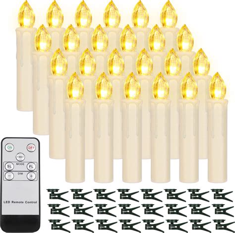 Kurt Adler 7 Flicker Flame Candle Light Set White Home And Kitchen