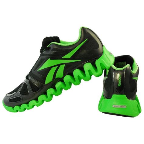 Reebok Zig Dynamic Mens V51101 Blacksushi Green Athletic Sneakers