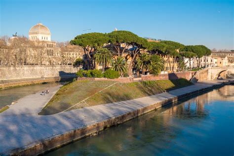 Ilha De Tiberina Isola Tiberina No Rio Tibre Em Roma Aie Foto De