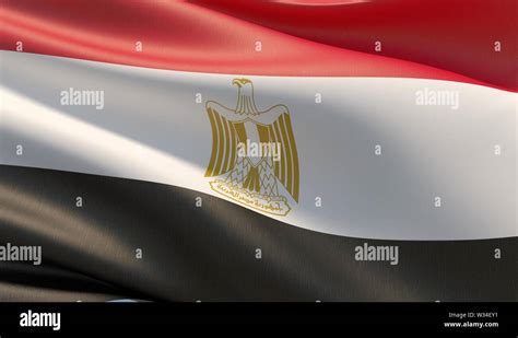 High resolution close-up flag of Egypt. 3D illustration Stock Photo - Alamy