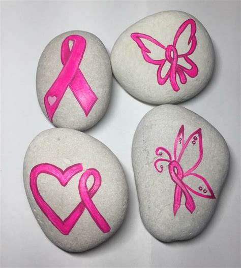 Pin On Breast Cancer Painted Rocks