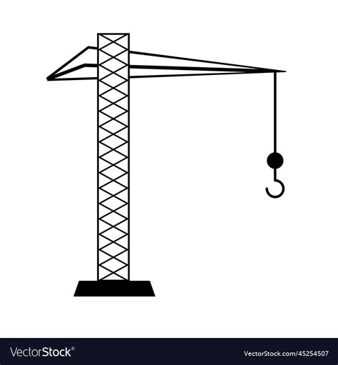 Tower Crane Icon Or Construction Site Machinery Vector Image