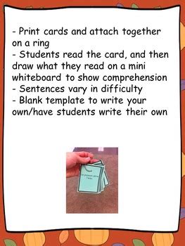 French Fall L Automne Reading Comprehension Whiteboard Game Tpt