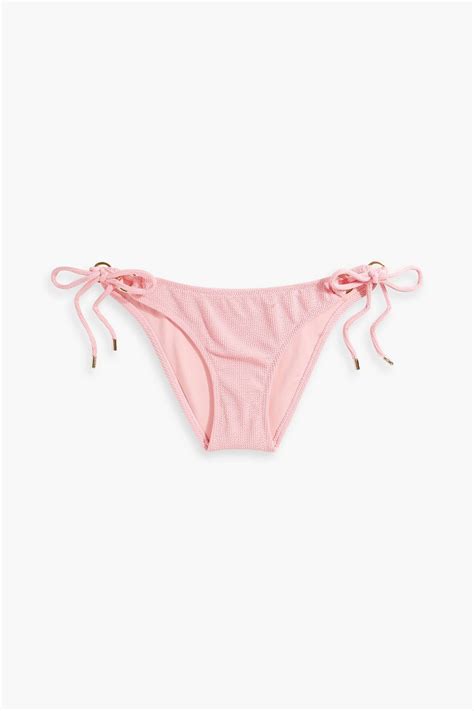 Melissa Odabash Tortola Embellished Seersucker Low Rise Bikini Briefs