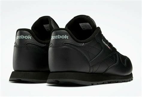 Reebok Junior Grade School Classic Leather Shoes Black Black 50148 Ebay