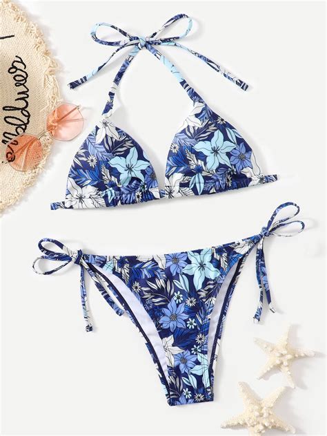 Bikini Imprim Floral Triangulaire N Ud Mode En Ligne Shein France