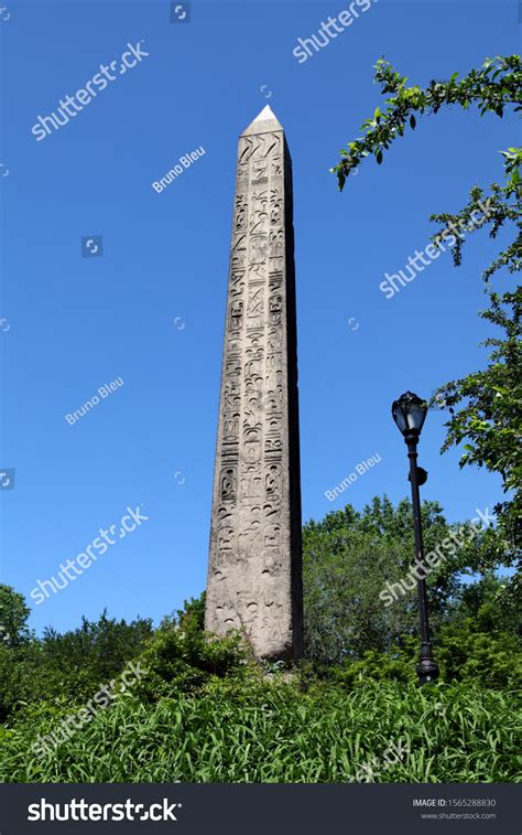 Cleopatras Needle Ancient Egyptian Obelisk Central ภาพสตอก แกไข