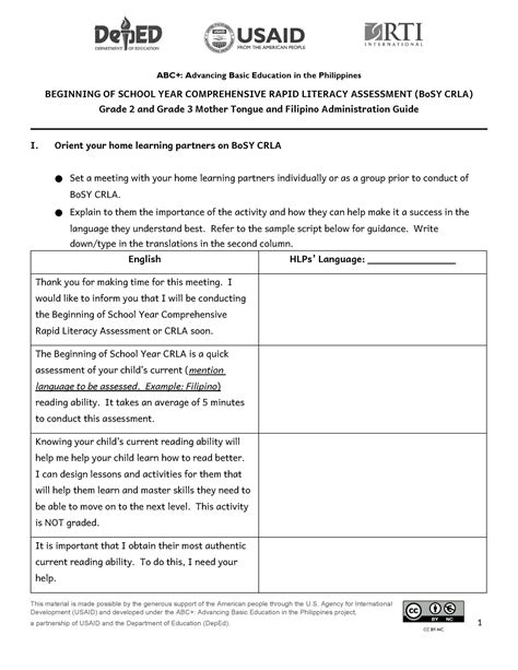 Bo Sy Crla Grades 2 3 Mtf Administration Guide Beginning Of School Year Comprehensive Rapid