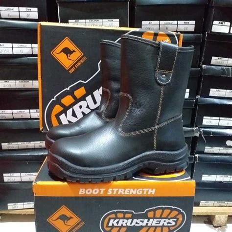 Sepatu Safety Krushers Original Texas Black Sepatu Pelindung Kerja